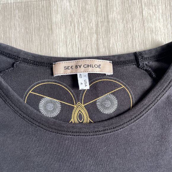 See by Chloe Vintage Y2K Owl Tee Size 4 Small - Picture 2 of 8